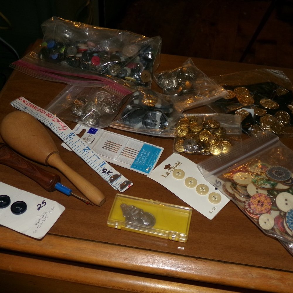 bag of sewing notion. new & old